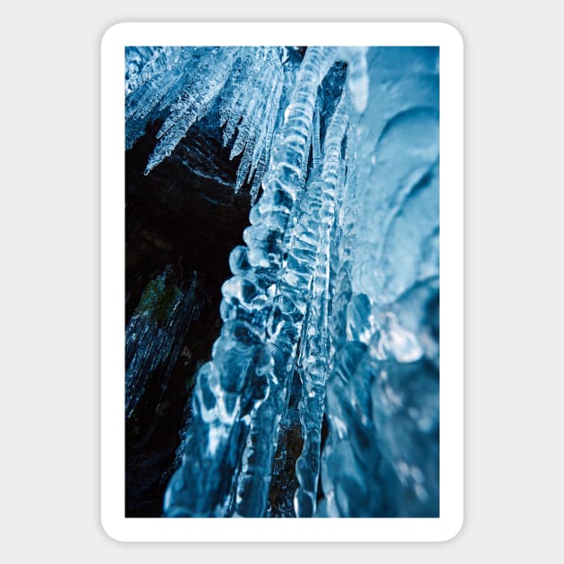 Icicles on mountain wall Sticker by naturalis